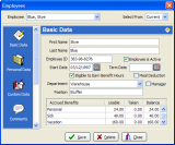 TimeCard employee time clock software - employee information.
